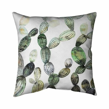 BEGIN HOME DECOR 26 x 26 in. Pattern Opuntia Cactus-Double Sided Print Indoor Pillow 5541-2626-FL315